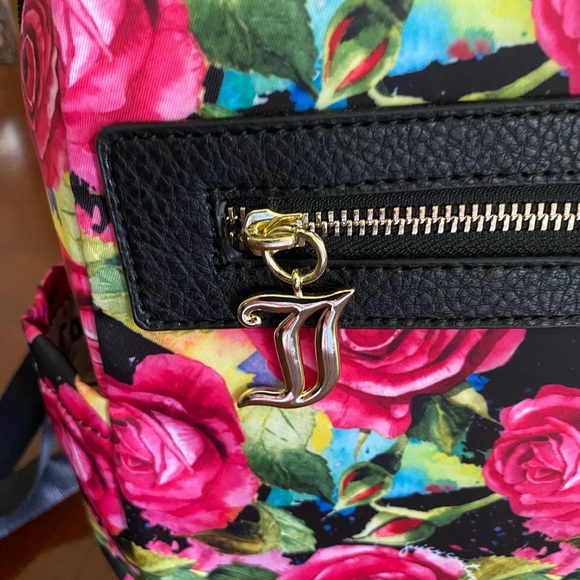 Juicy Couture Black Multi Rose Good Sport Backpack NWT - Picture 6 of 15